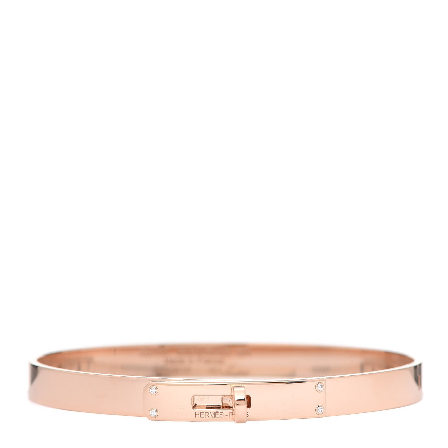 Hermes 18K Rose Gold Diamond PM Kelly Bracelet SH 1 of 5