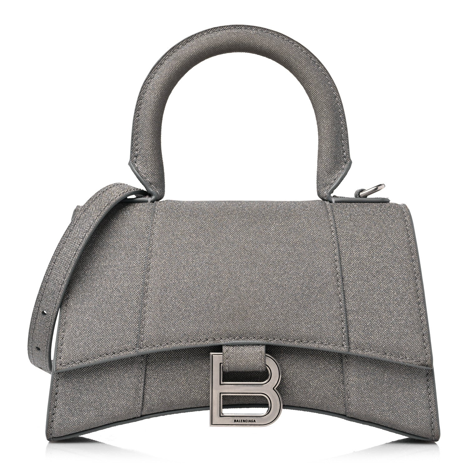 Balenciaga Glitter Fabric Hourglass Top Handle Bag XS Grey 1 of 15