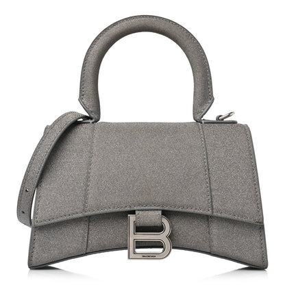 Balenciaga Glitter Fabric Hourglass Top Handle Bag XS Grey 1 of 15