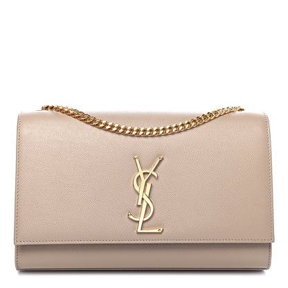 Saint Laurent Grain De Poudre Medium Monogram Kate Satchel Nude Powder 1 of 9