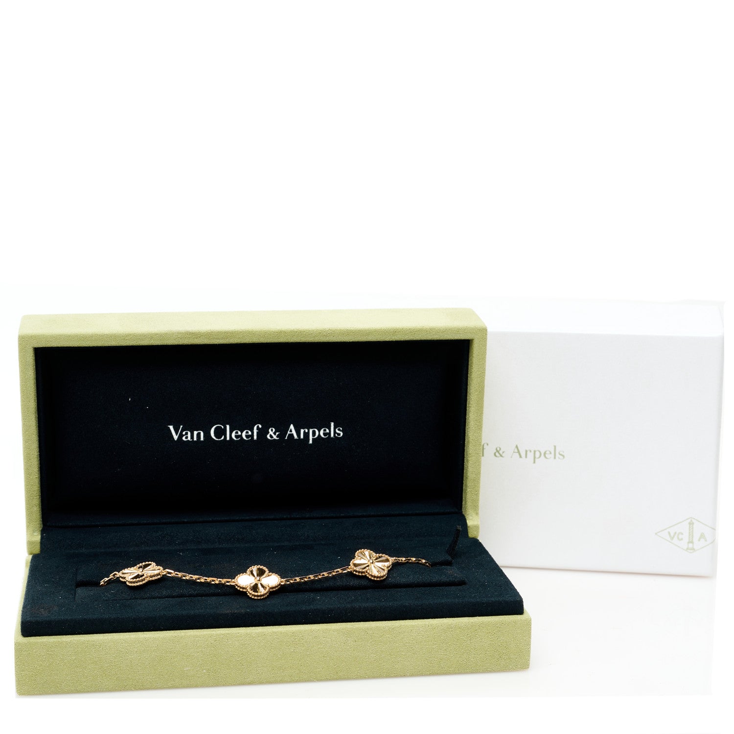 Van Cleef & Arpels 18K Yellow Gold 5 Motifs Guilloche Vintage Alhambra Bracelet 5 of 5