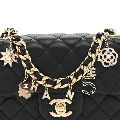 Chanel Lambskin Quilted Mini Coco Charms Rectangular Flap Black 8 of 10