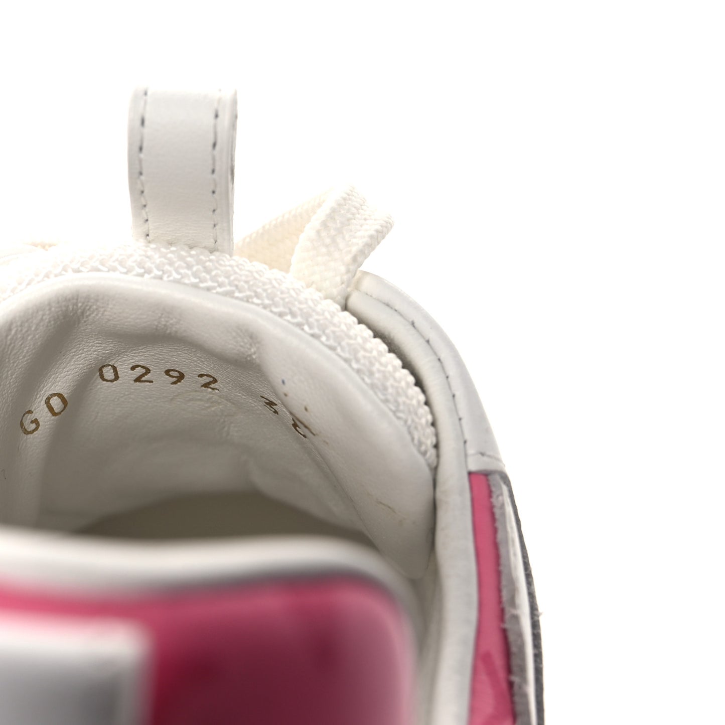 Calfskin Monogram Run Away Sneakers 38.5 White Pink