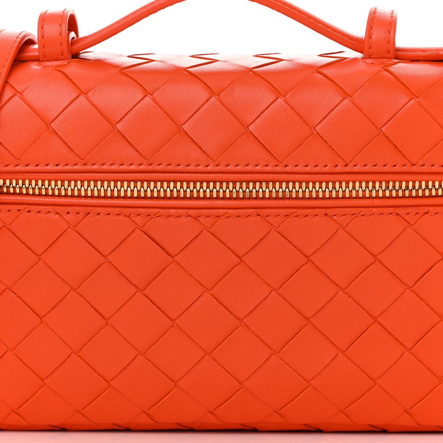 Calfskin Intrecciato Bang Bang Vanity Case Orange