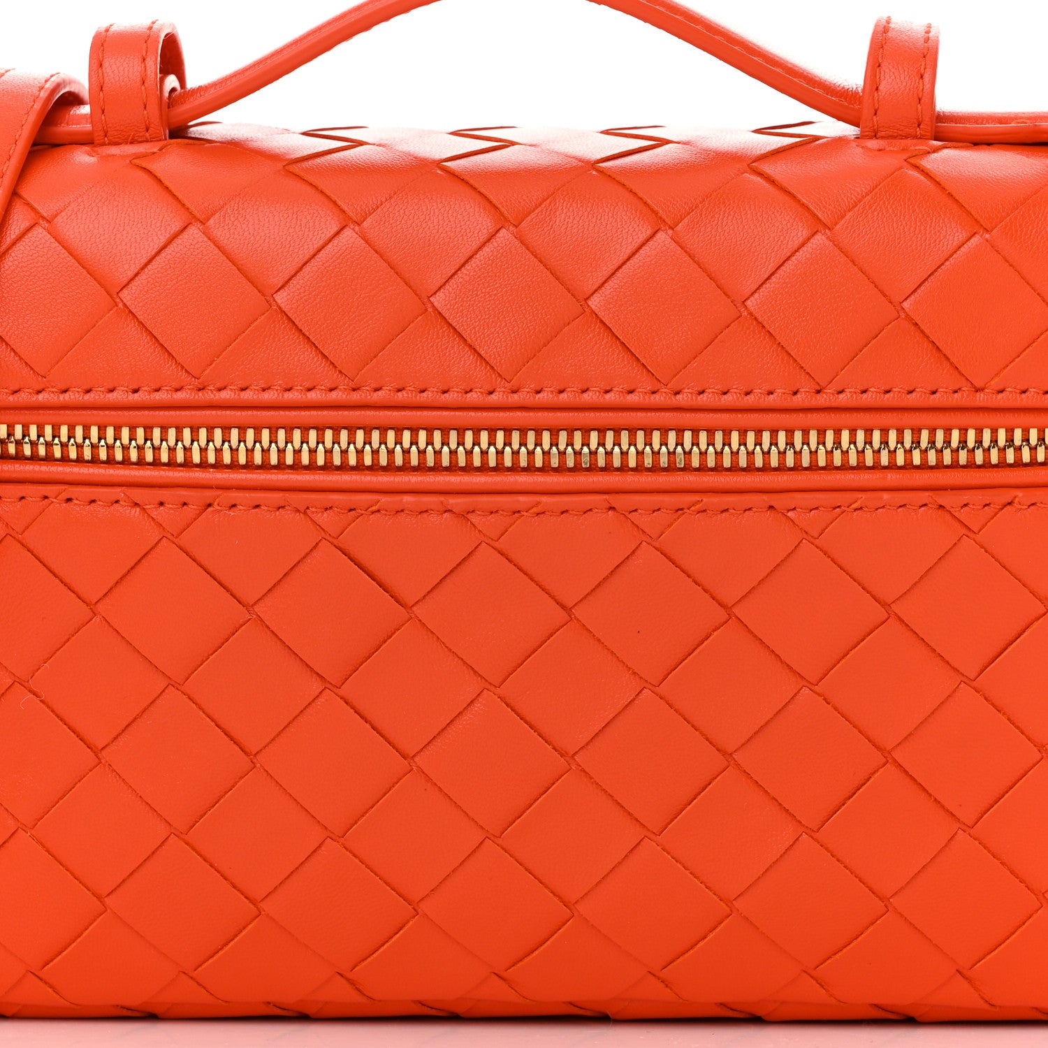 Bottega Veneta Calfskin Intrecciato Bang Bang Vanity Case Orange 7 of 9