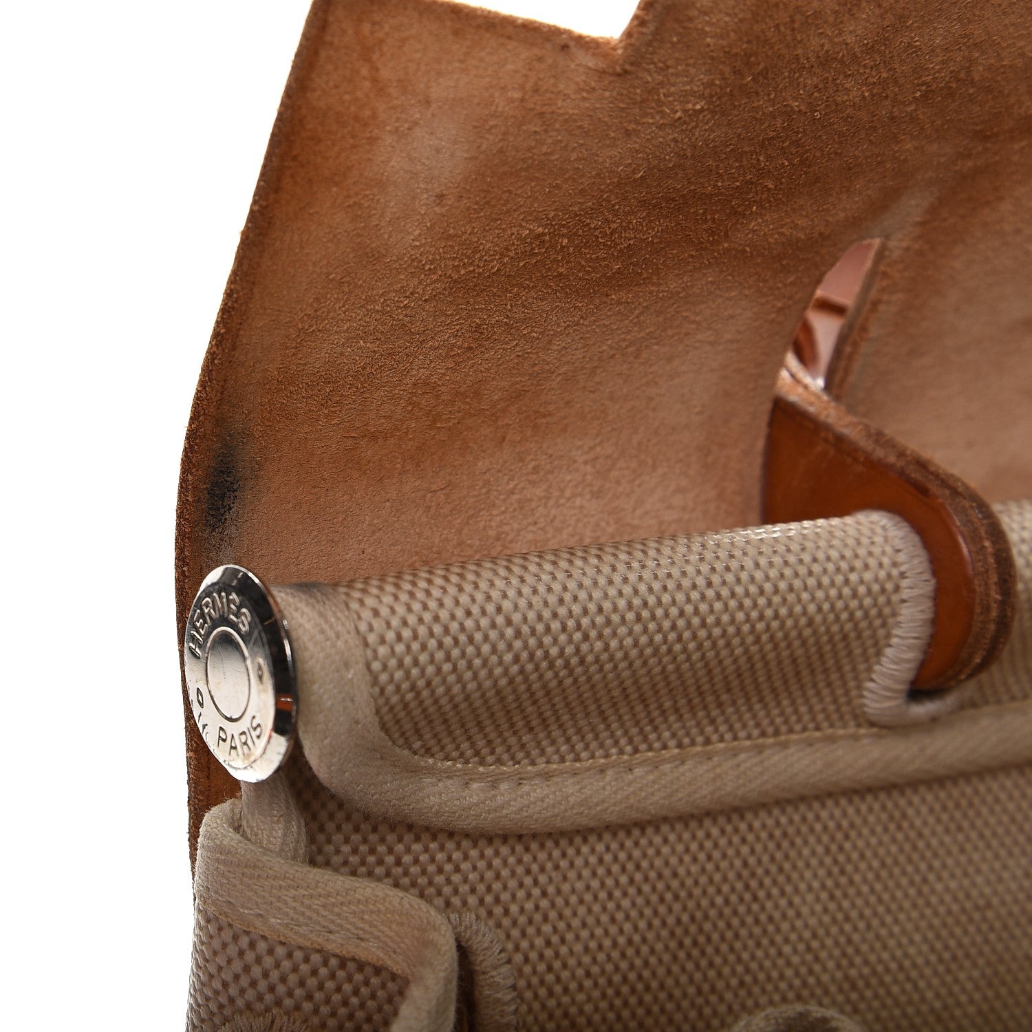 Hermes Toile Vache Calfskin Herbag 30 PM Backpack Natural 16 of 18