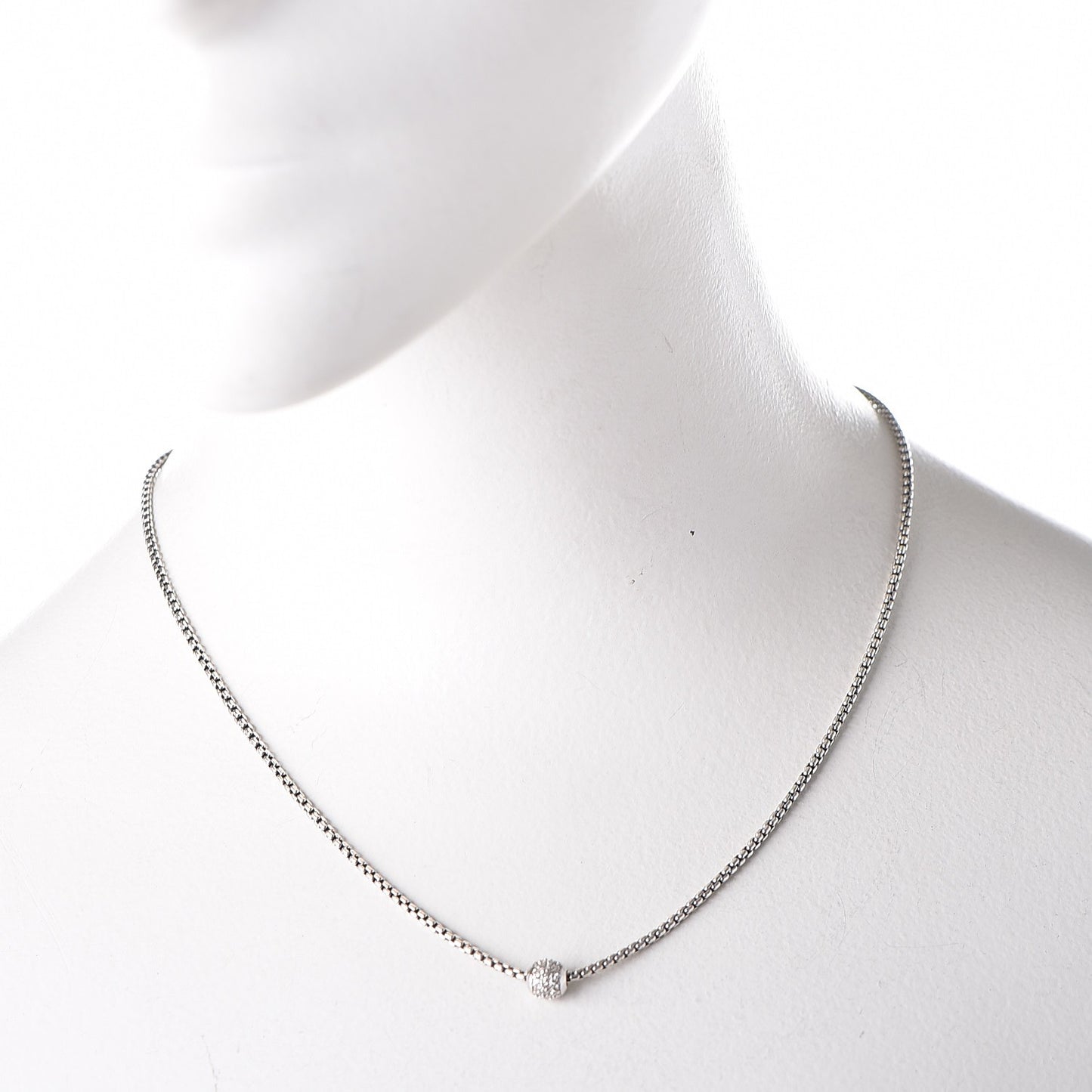 Sterling Silver 18K Diamond Petite Pave Necklace