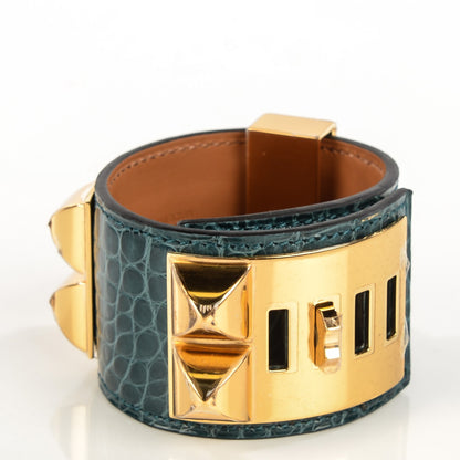 Hermes Shiny Alligator Collier de Chien CDC Bracelet S Colvert 3 of 8