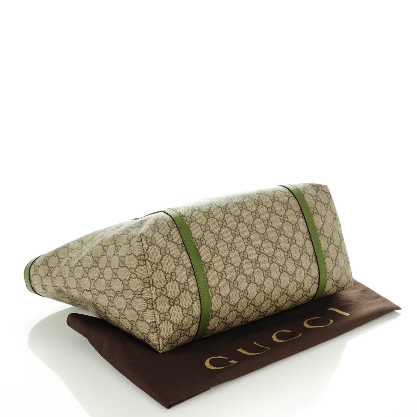 GG Supreme Monogram Medium Nice Tote Green