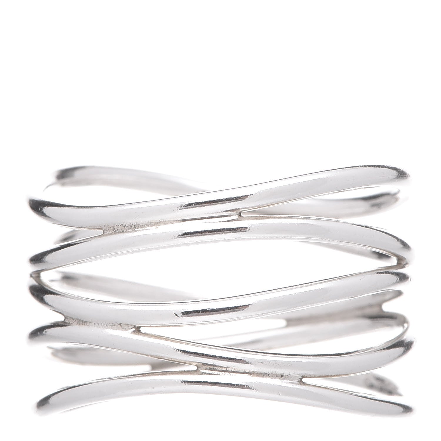 Tiffany Sterling Silver Elsa Peretti 5 Row Wave Ring 54 7 1 of 4