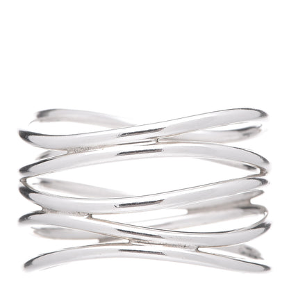 Tiffany Sterling Silver Elsa Peretti 5 Row Wave Ring 54 7 1 of 4