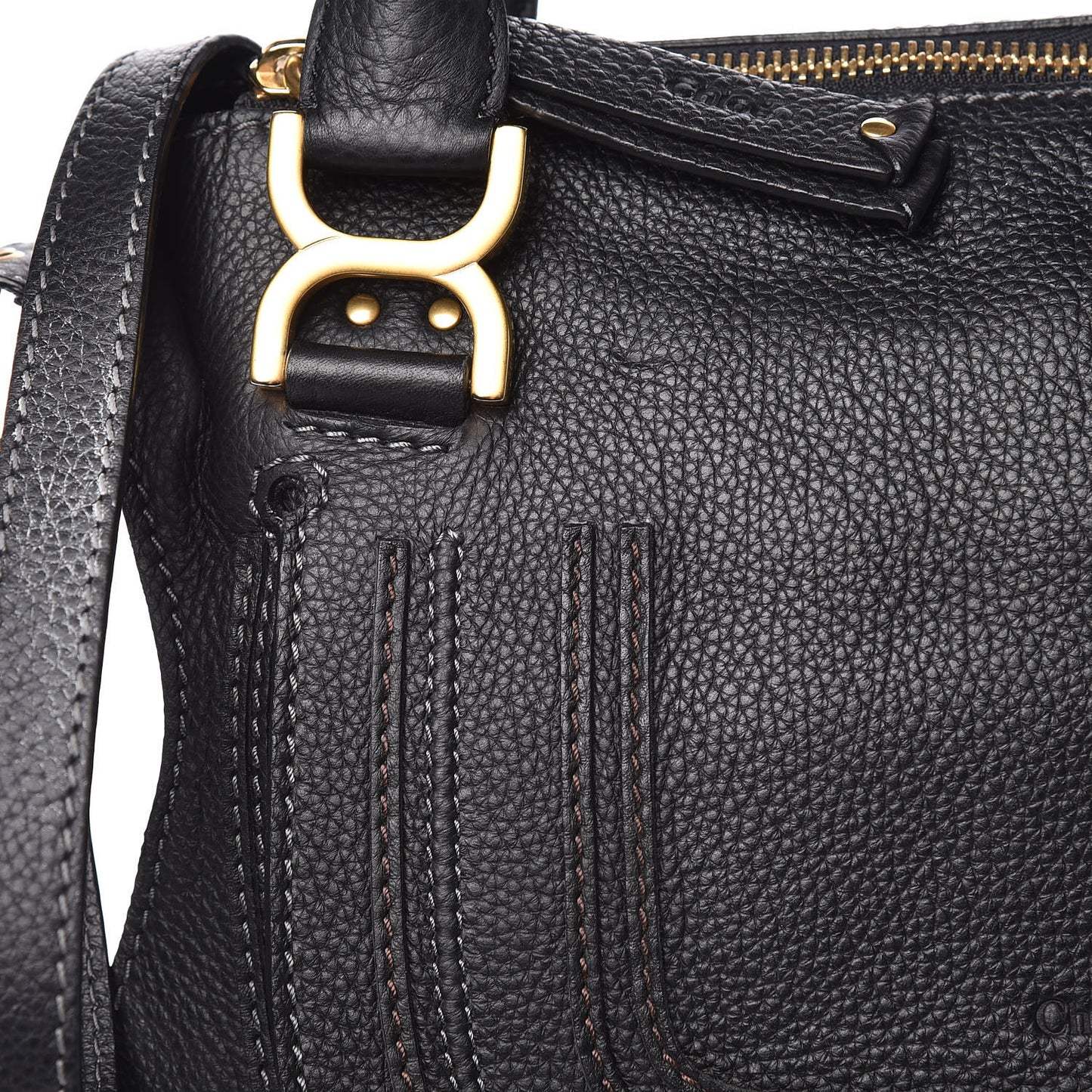 Calfskin Medium Marcie Satchel Black