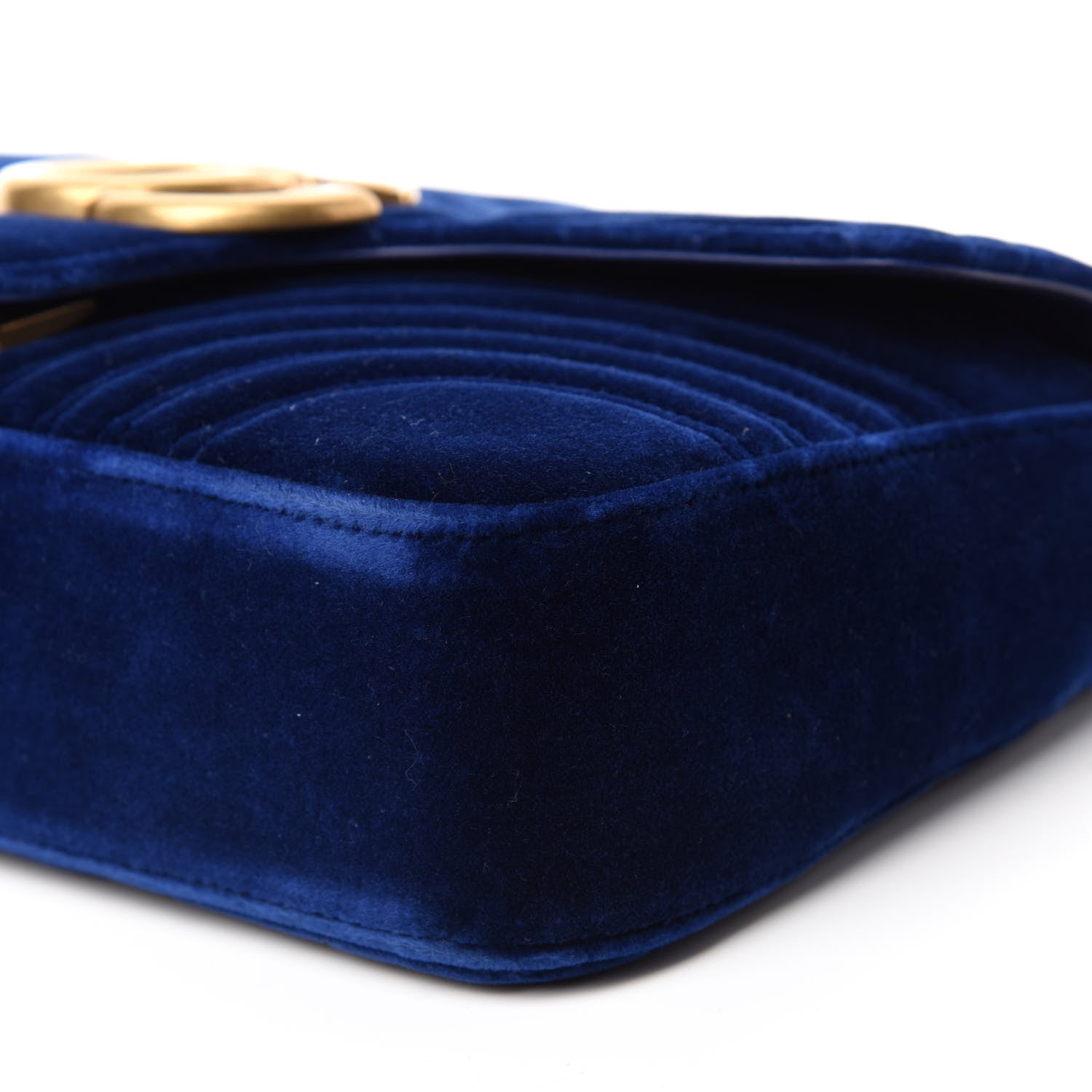 Gucci Velvet Matelasse Medium GG Marmont Shoulder Bag Cobalt Blue 8 of 11