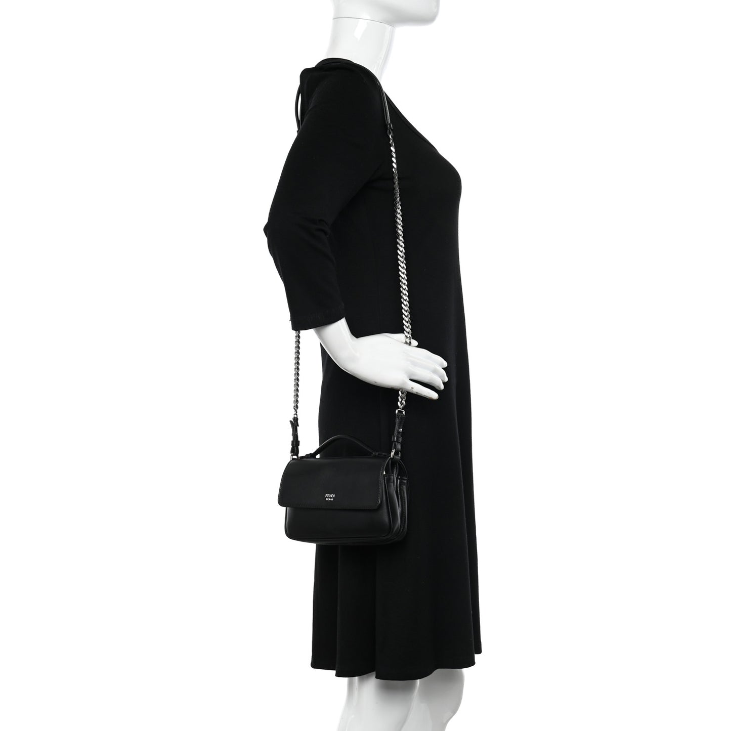 Shiny Nappa Trapuntata Micro Double Baguette Black