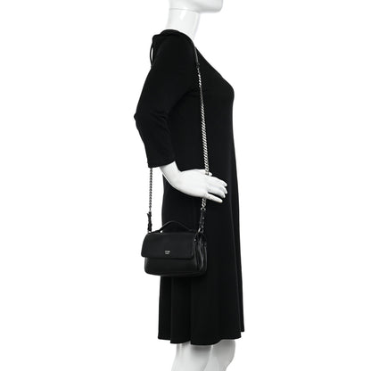 Fendi Shiny Nappa Trapuntata Micro Double Baguette Black 2 of 11