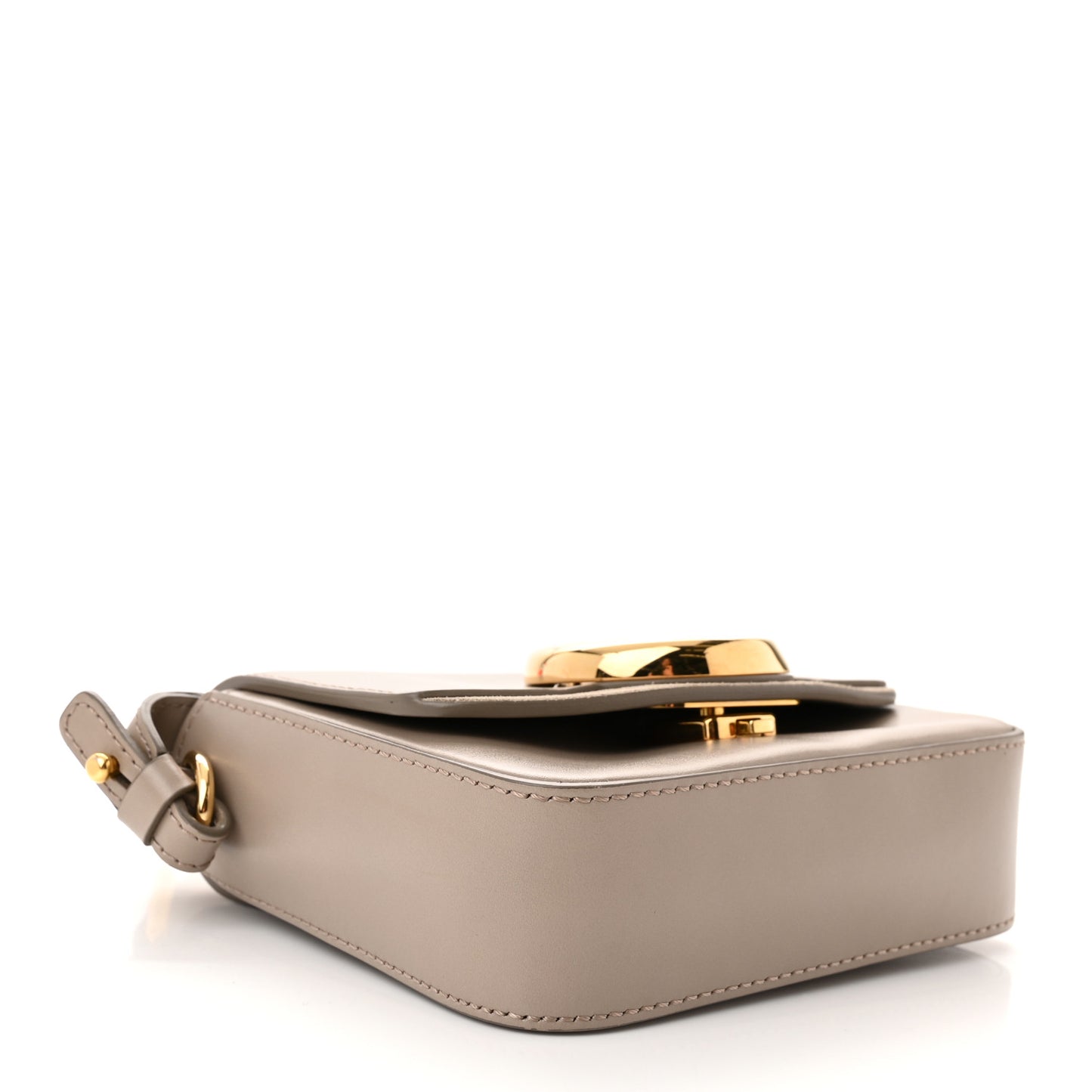 Shiny Calfskin Suede Mini C Double Carry Motty Grey