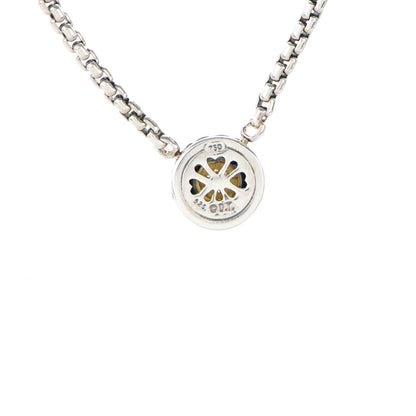 David Yurman Sterling Silver 18K Yellow Gold Diamond 12mm Pave Cookie Necklace 4 of 5