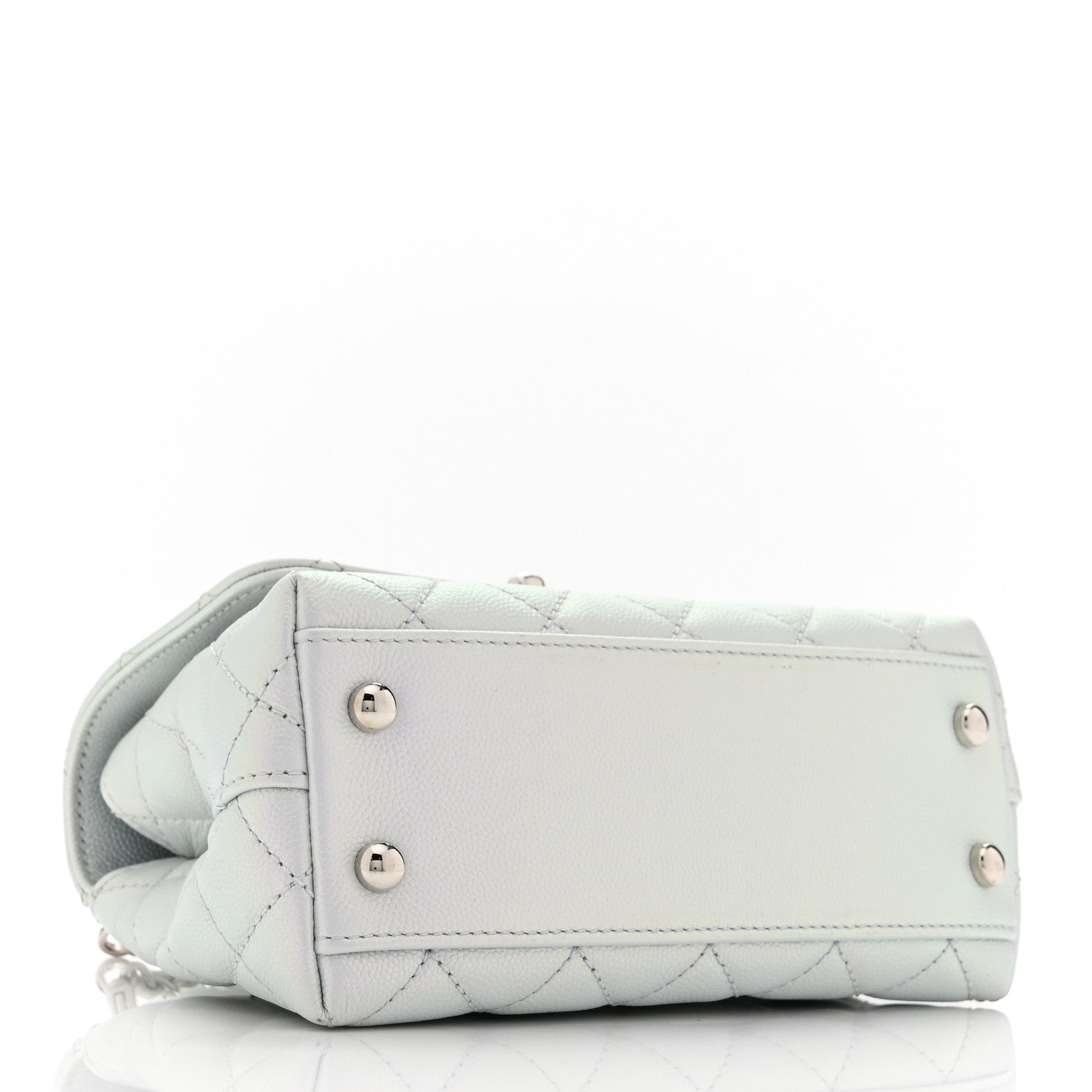 Chanel Iridescent Caviar Quilted Extra Mini Coco Handle Flap Light Blue 4 of 10