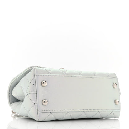Chanel Iridescent Caviar Quilted Extra Mini Coco Handle Flap Light Blue 4 of 10