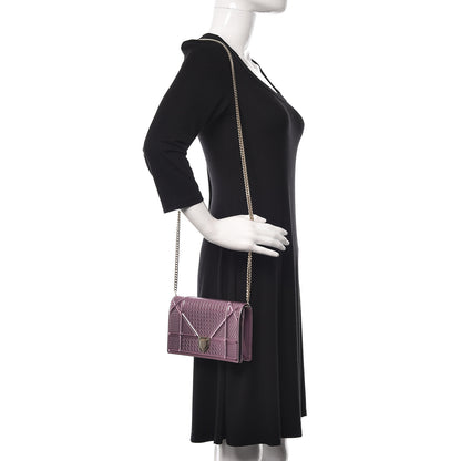 Christian Dior Metallic Patent Micro-Cannage Mini Diorama Flap Bag Pink 2 of 8