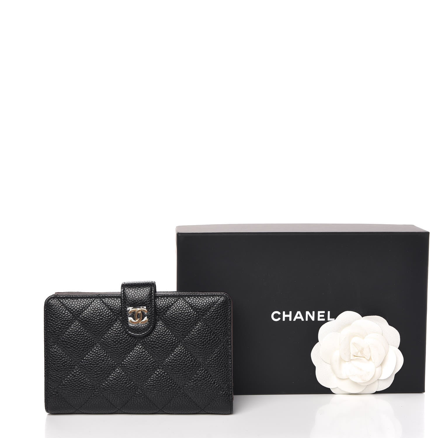 Chanel Caviar Quilted Zipped Pocket Wallet Black 10 of 10