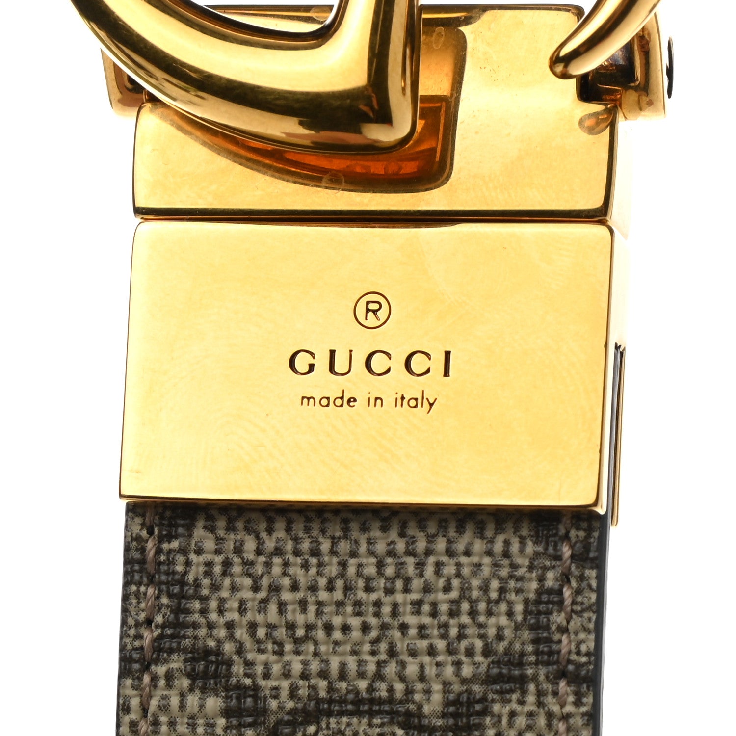 Gucci GG Supreme Monogram Plutone Calfskin Double G Reversible 30mm Belt 80 32 Beige Ebony Black 3 of 5