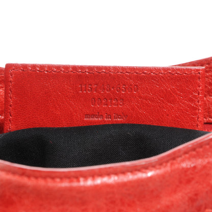 Balenciaga Agneau Cross Perforated City Ruby Red 26 of 38