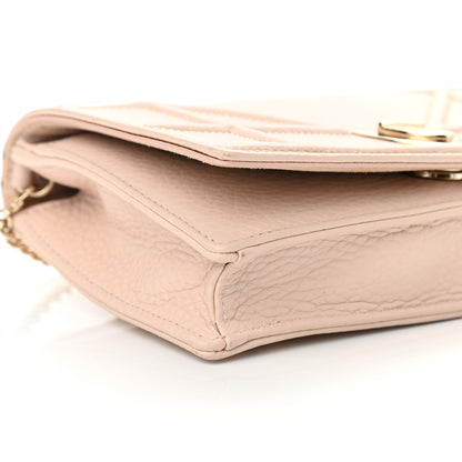 Christian Dior Grained Calfskin Diorama Wallet on Chain Pouch Nude 8 of 13