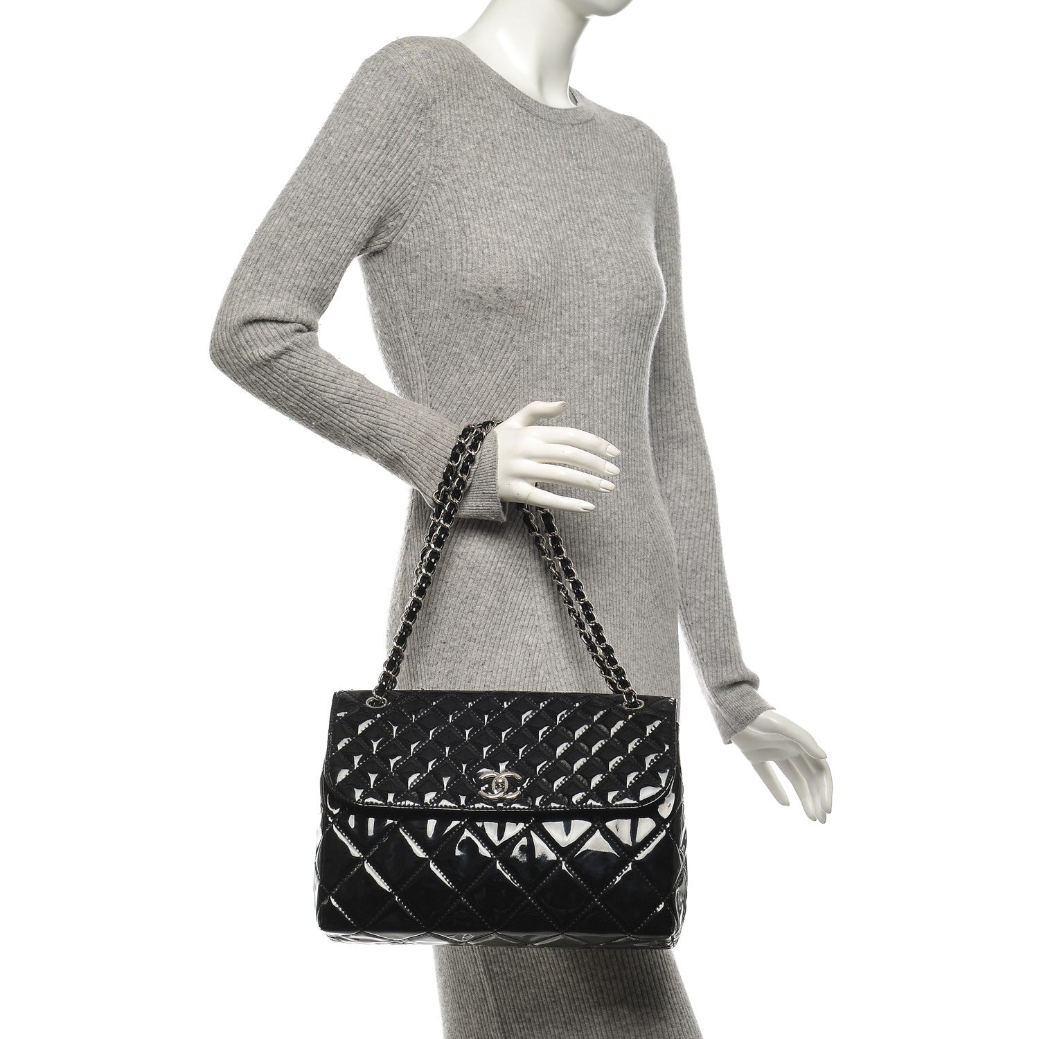Chanel Vinyl Quilted In the Business Flap Bag Black 2 of 7