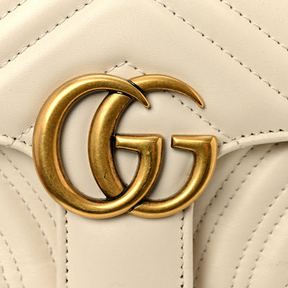 Gucci Calfskin Matelasse Mini GG Marmont Shoulder Bag White 12 of 14