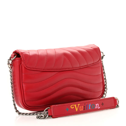 Louis Vuitton Calfskin New Wave Chain Pochette Scarlet 3 of 9