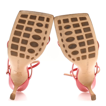 Bottega Veneta Lambskin Stretch Multi Strap 90mm Sandals 40 Tomato 6 of 7