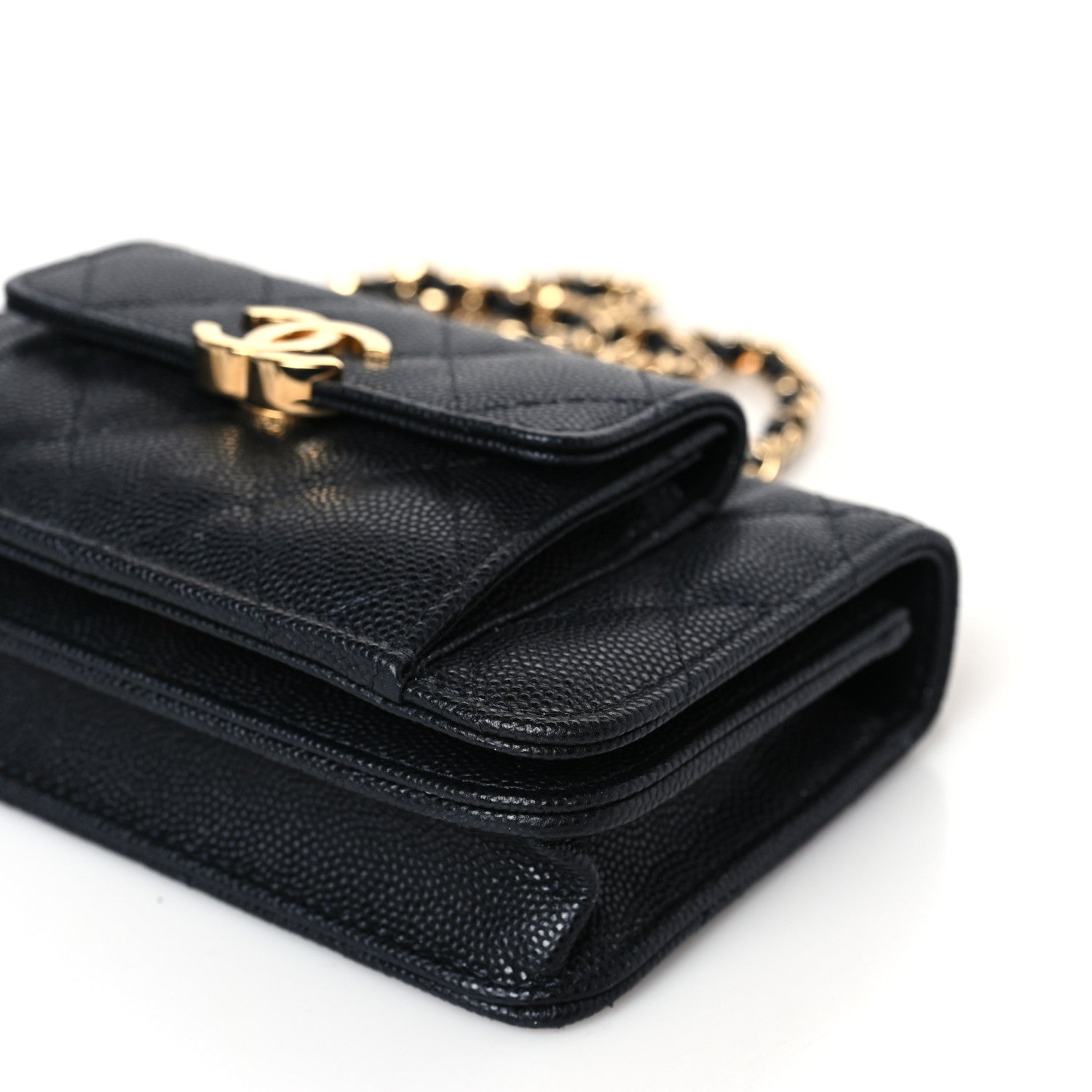 Chanel Caviar Quilted Pocket Twins Clutch With Chain Black 10 of 10