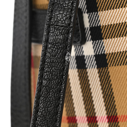 Burberry Goatskin Vintage Check Medium Banner Tote Black 10 of 11