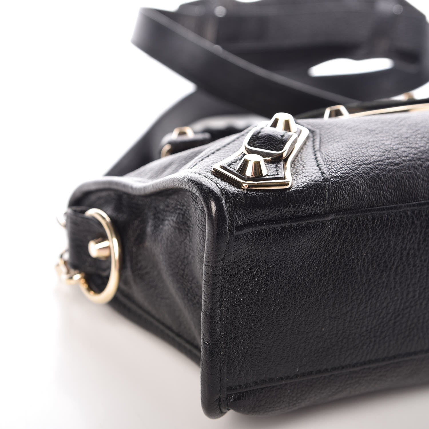Balenciaga Chevre Gold Metallic Edge Hardware Mini City Black 9 of 12