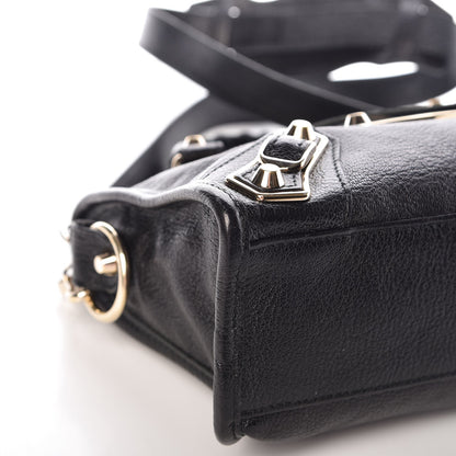 Balenciaga Chevre Gold Metallic Edge Hardware Mini City Black 9 of 12