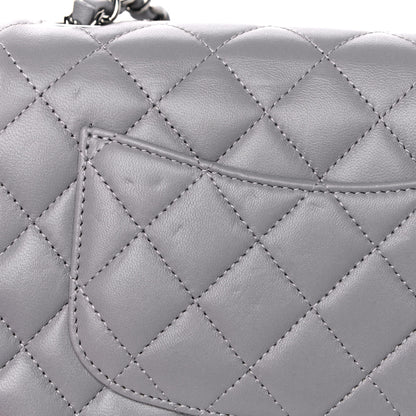 Chanel Lambskin Quilted Mini Rectangular Flap Grey 13 of 17
