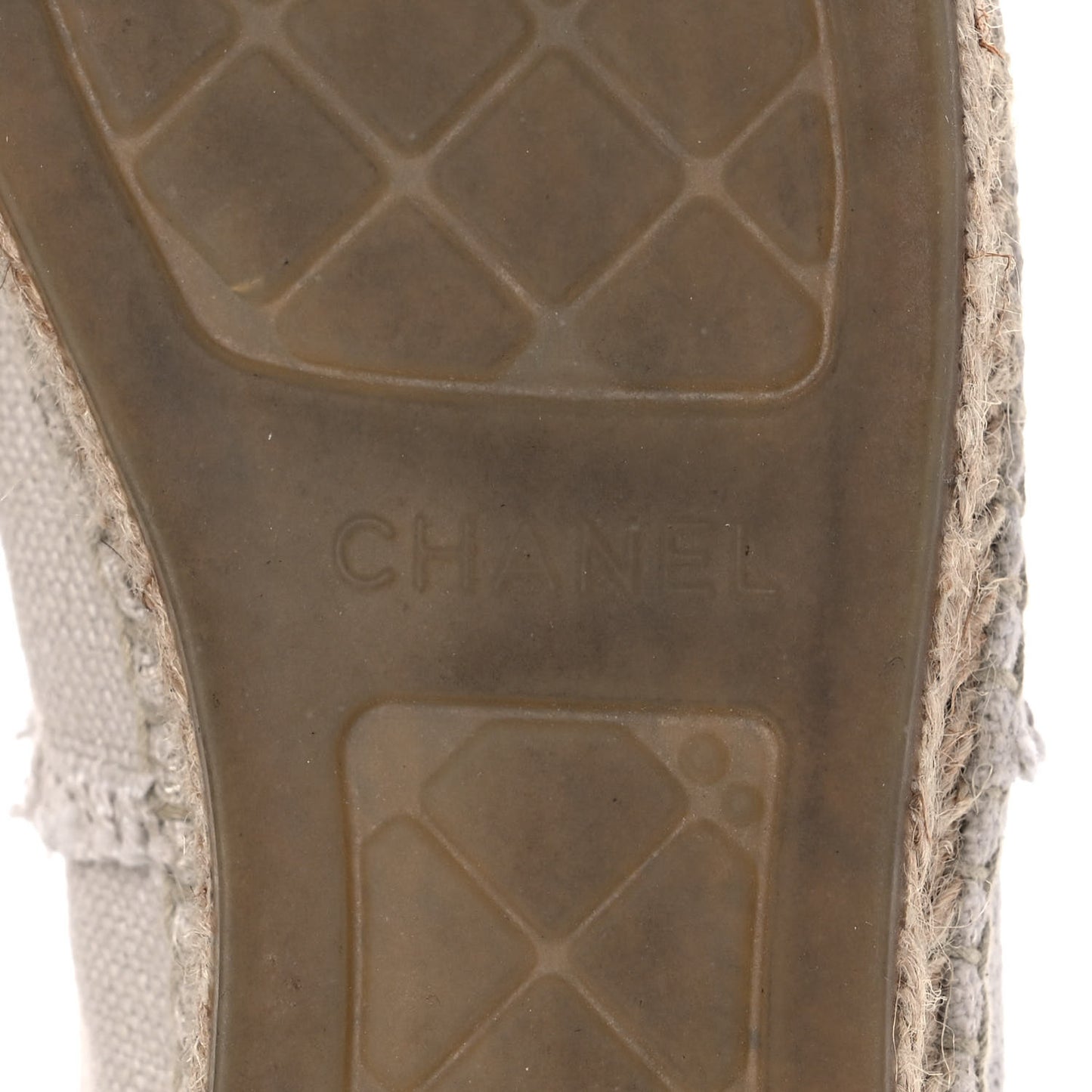 Canvas Grosgrain CC Espadrilles 38 Beige Black