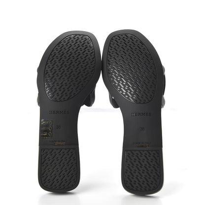 Hermes Rubber Aloha Sandals 36 Black 5 of 8