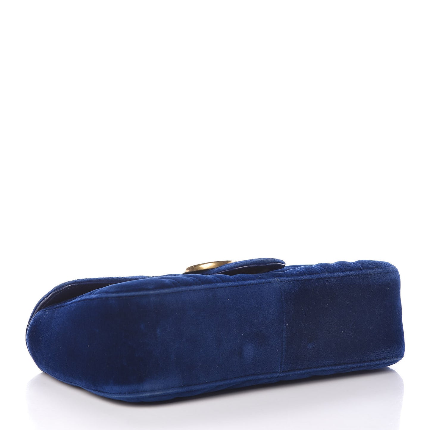 Velvet Matelasse Small GG Marmont Shoulder Bag Cobalt Blue