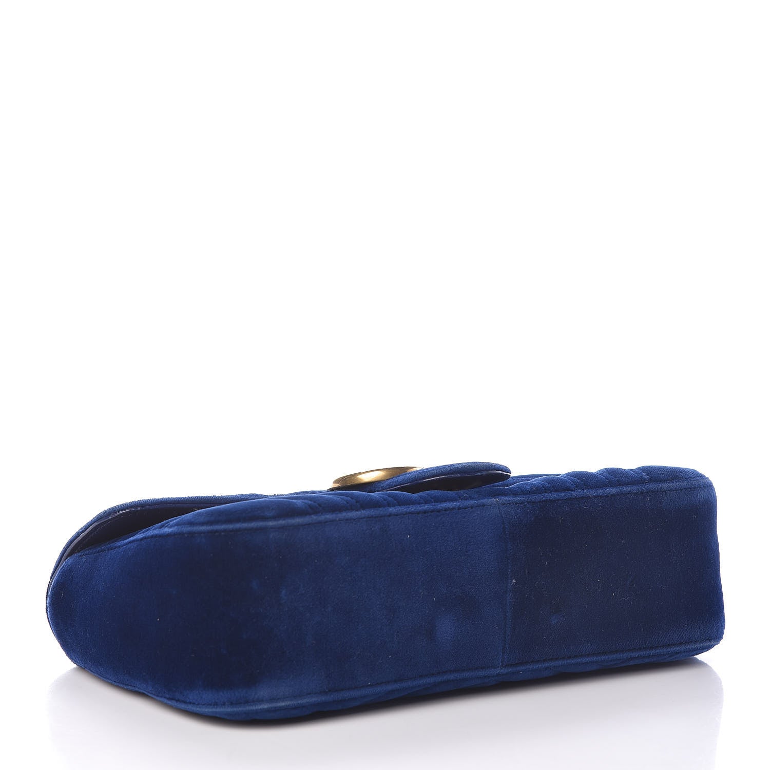 Gucci Velvet Matelasse Small GG Marmont Shoulder Bag Cobalt Blue 4 of 20