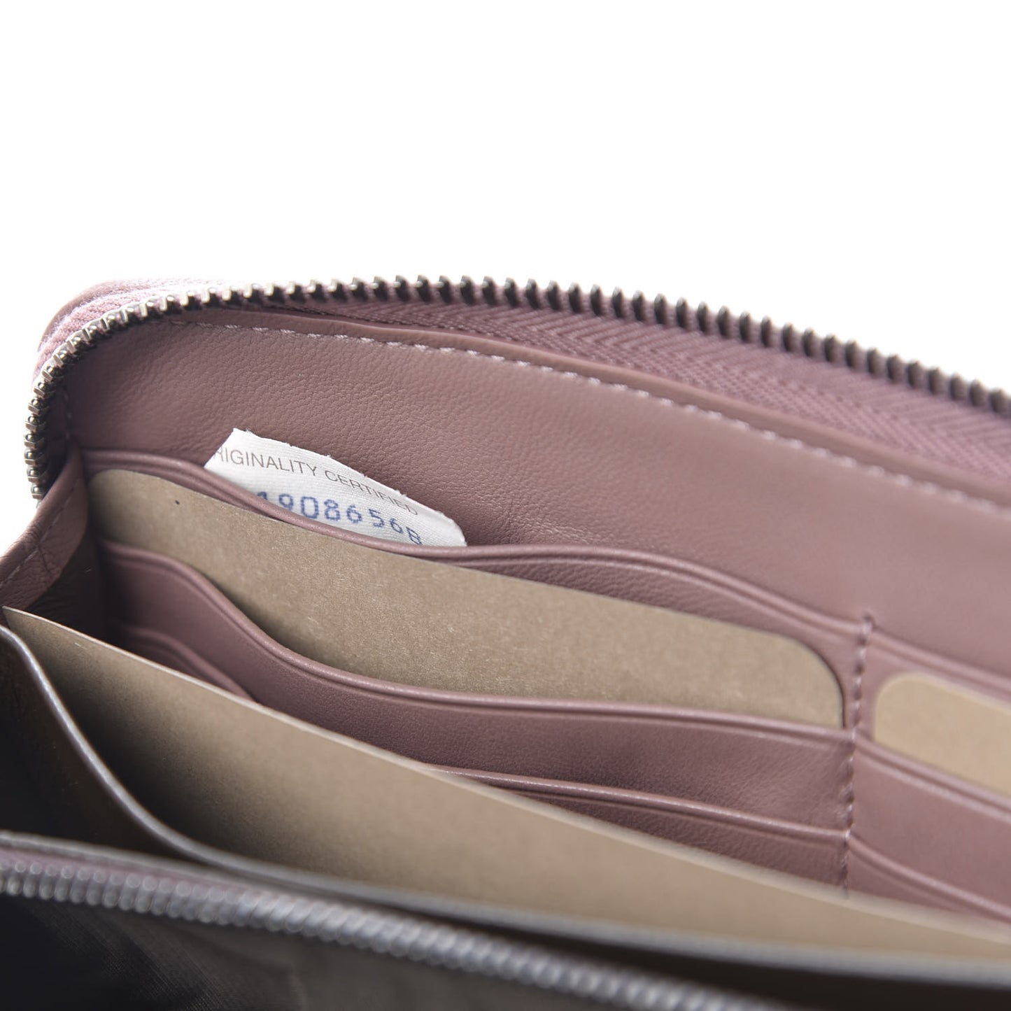 Nappa Intrecciato Zip Around Wallet Deco Rose