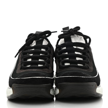 Chanel Fabric Suede CC Sneakers 38 Black Dark Grey 2 of 8