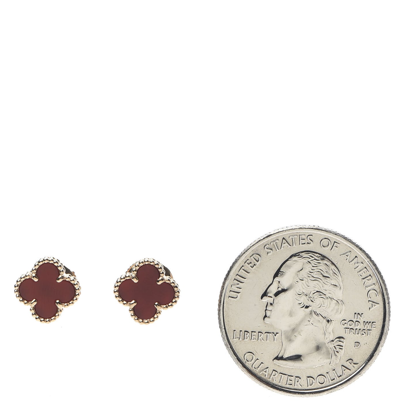18K Rose Gold Carnelian Sweet Alhambra Earrings
