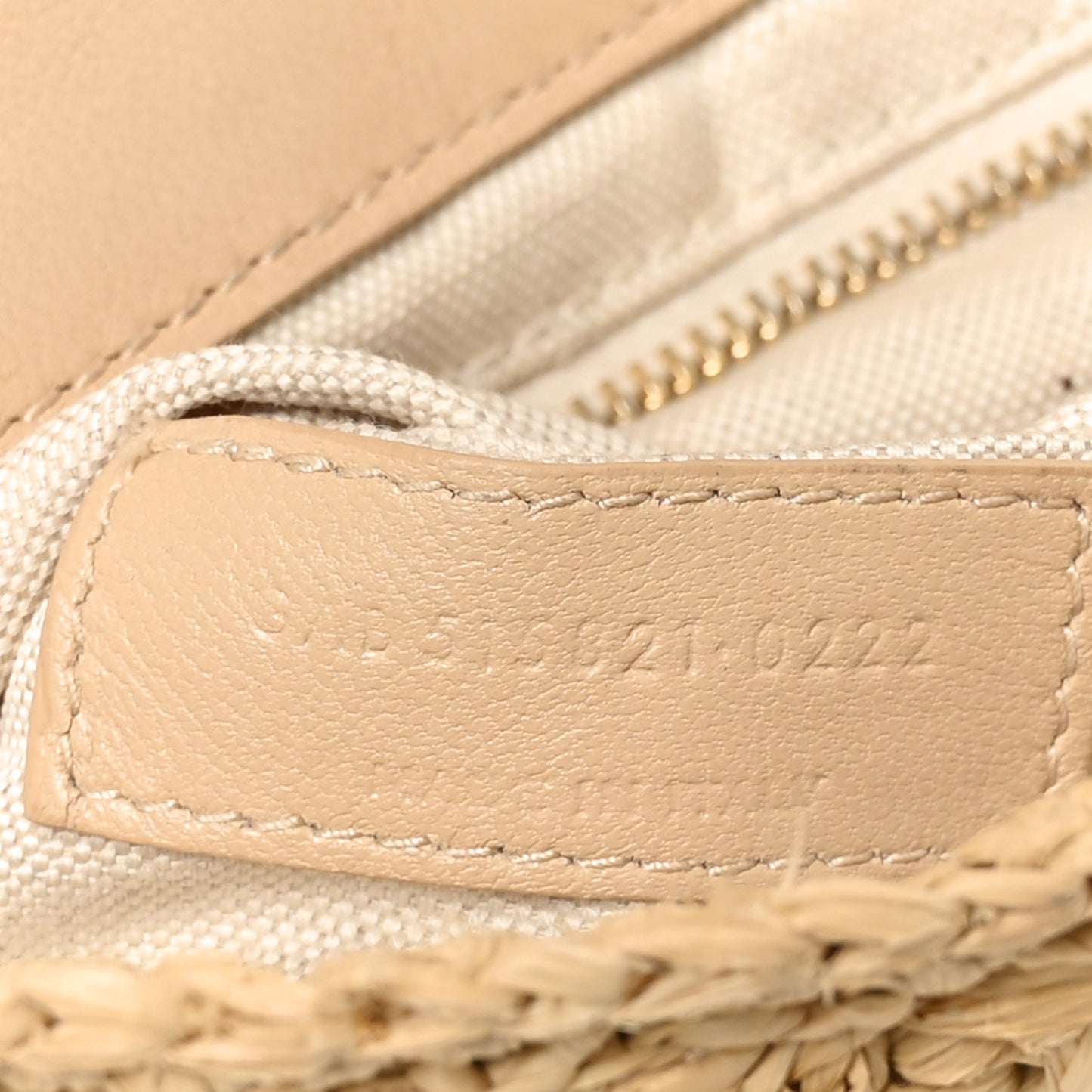 Raffia Monogram Medium Jamie Natural Avorio