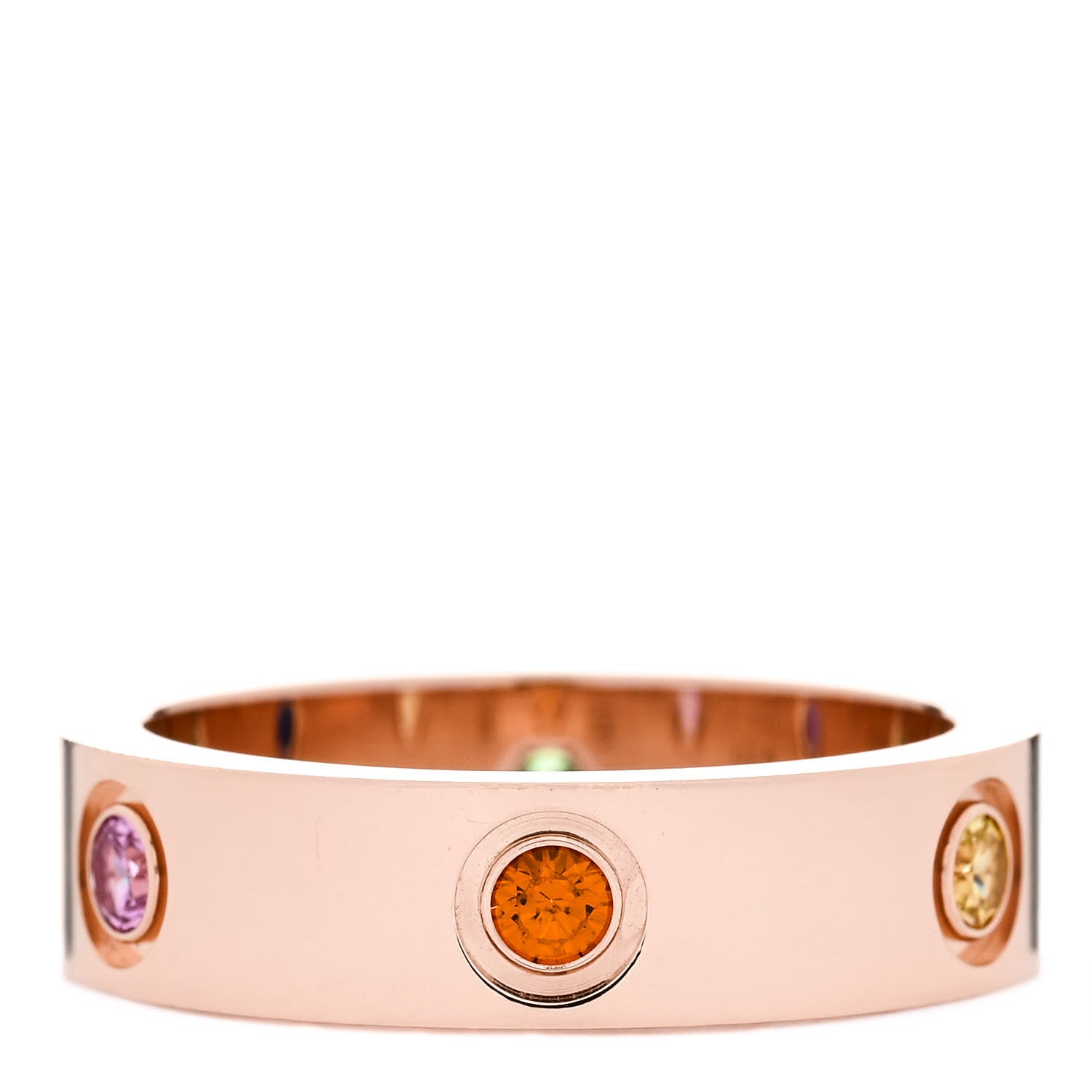 Cartier 18K Pink Gold Sapphire Garnet Amethyst 5.5mm LOVE Ring 57 8 1 of 5