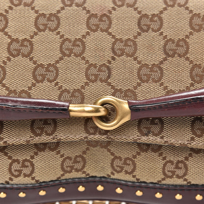 Gucci Monogram Studded Horsebit Clutch Bordeaux 10 of 14
