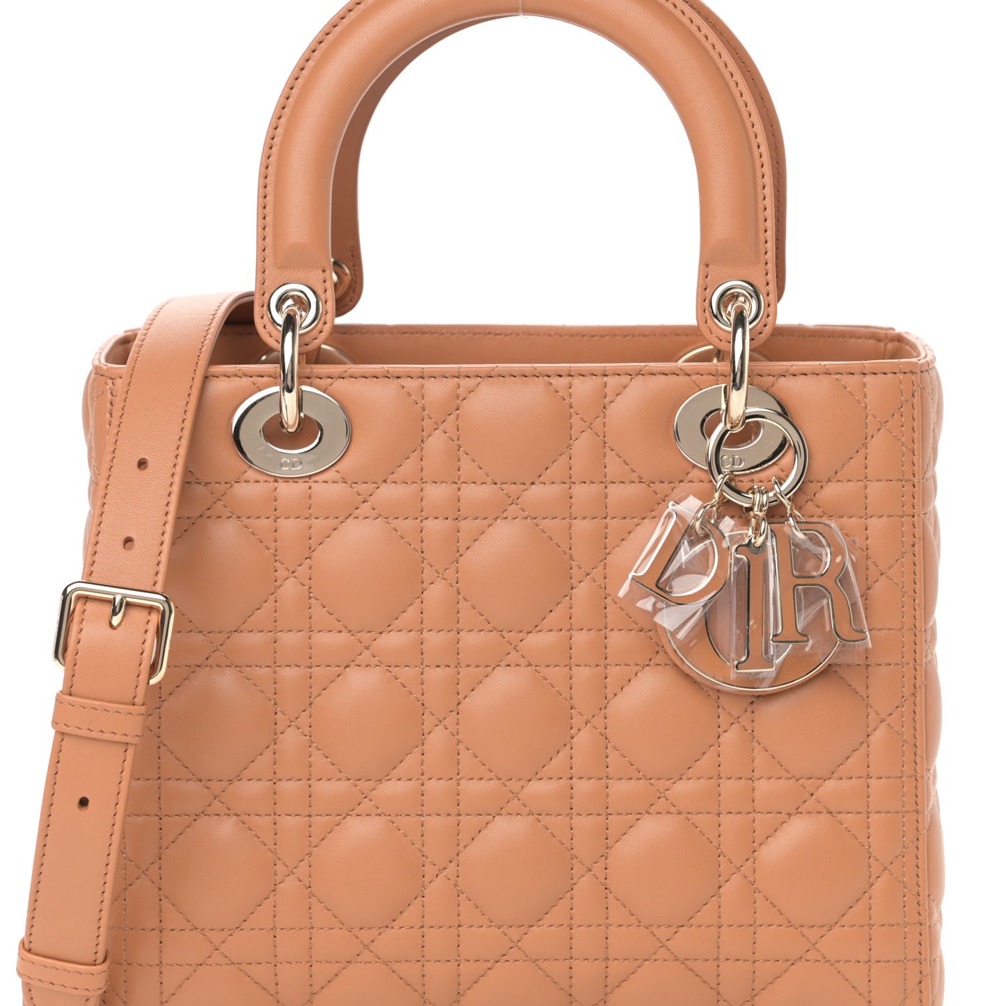 Lambskin Cannage Medium Lady Dior Amber