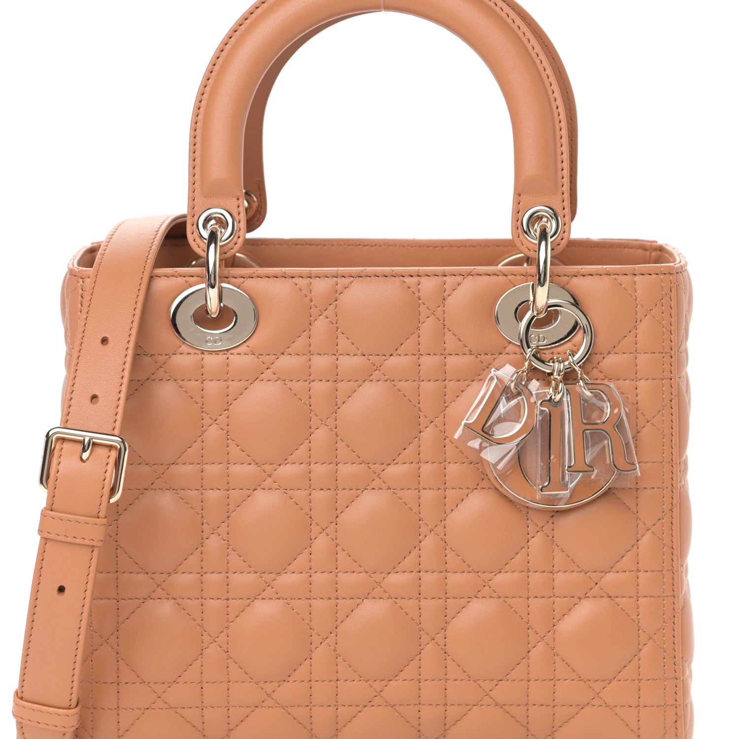 Christian Dior Lambskin Cannage Medium Lady Dior Amber 8 of 11