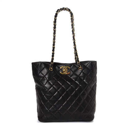 Chanel Lambskin Quilted Tote Black 1 of 8